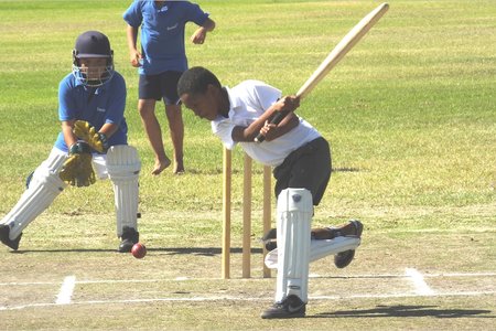 Aldonay Alexander van Die Bron besig om te kolf